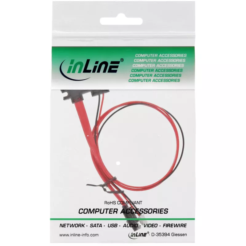 InLine SATA Cable for Banana PI with Data and Power Connector 0.35m