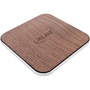 InLine Qi woodcharge, wireless fast charger, 5/7,5/10W/15W, USB-C