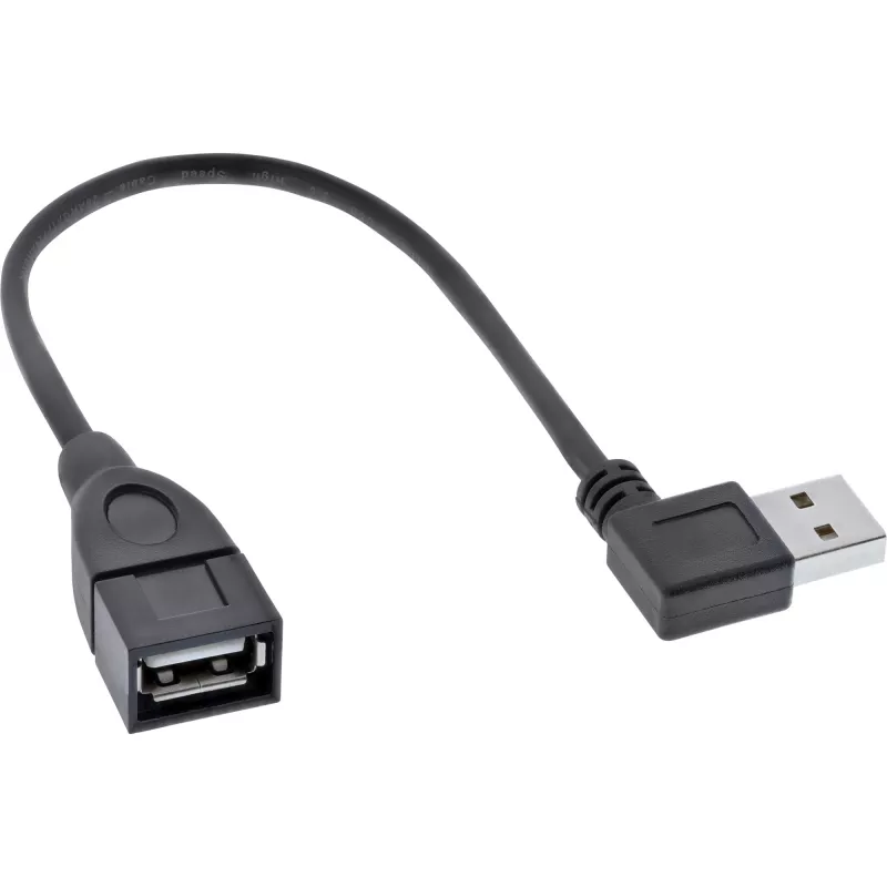 InLine USB 2.0 Smart Cable angled + reversible Type A male / female black 0.2m