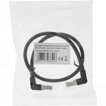 InLine Patch cable up/down angled, S/FTP (PiMf), Cat.6, black, 2.36m