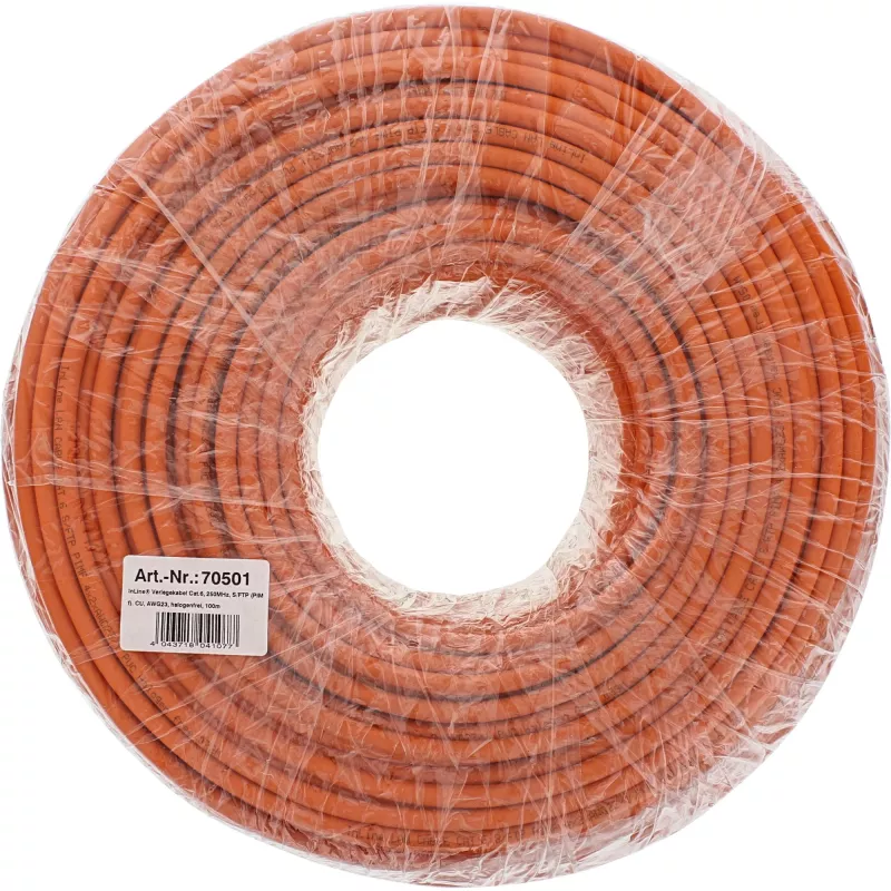 InLine Solid Installation Cable 250MHz S/STP Cat.6 CU AWG23 halogen free 300m