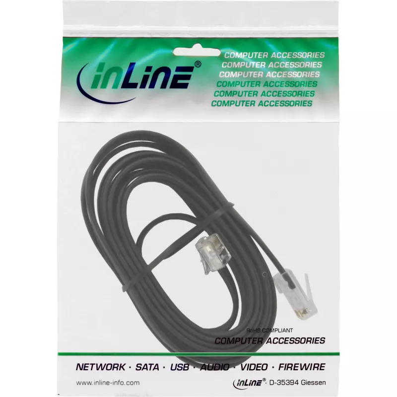 InLine Modular Cable RJ45 8P6C to RJ12 6P6C male / male 10m