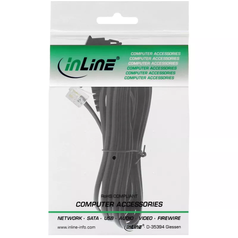 InLine TAE-F German Cable for Telekom/Siemens TAE-F German / RJ11 6P4C M/M, 1m
