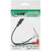 InLine Audio Plane headphone adpter cable, 2x 3.5mm M to 3.5mm F 3pin, 0.15m