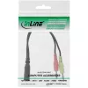 InLine Audio Headset adpter cable, 2x 3.5mm M to 3.5mm F 4pin, OMTP, 0.15m