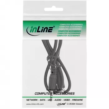 InLine Audio adapter cable, 3.5mm Stereo male/female with thread , 0.6m
