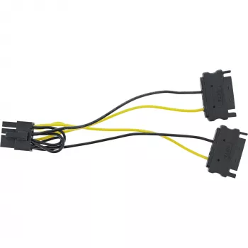 InLine Power adaptor cable, 2x SATA male / 8pin PCI-Express male, 0.15m
