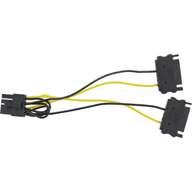 InLine Power adaptor cable, 2x SATA male / 8pin PCI-Express male, 0.15m