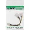InLine Power adaptor cable, 2x 5.25 inch male / 8pin PCI-Express male, 0.15m
