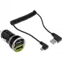 InLine USB DUAL+ KFZ charging set, power adapter with 1m spiral cable