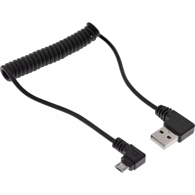 InLine USB DUAL+ KFZ charging set, power adapter with 1m spiral cable