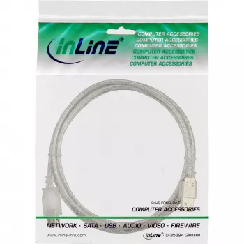USB 2.0 Extension Cable Type A M/F InLine 34650 0.5m Transparent