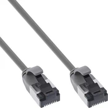 InLine Patch cable slim, U/FTP, Cat.8.1, TPE halogen-free, grey 10m