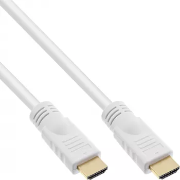 InLine High Speed HDMI Cable with Ethernet, M/M, white, golden contacts, 7.5m