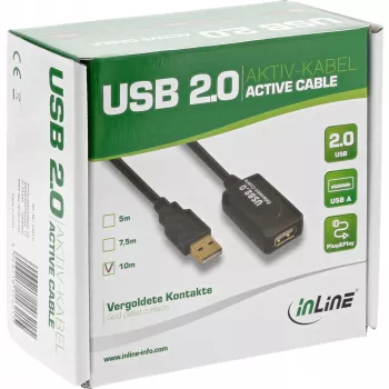 InLine USB 2.0 Active Signal Repeater Cable Type A male / A female, 25m