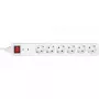 InLine Socket strip CEE 7/3, 6-way, overvoltage protection, switch, white
