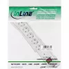 InLine Socket strip CEE 7/3, 6-way, overvoltage protection, switch, white