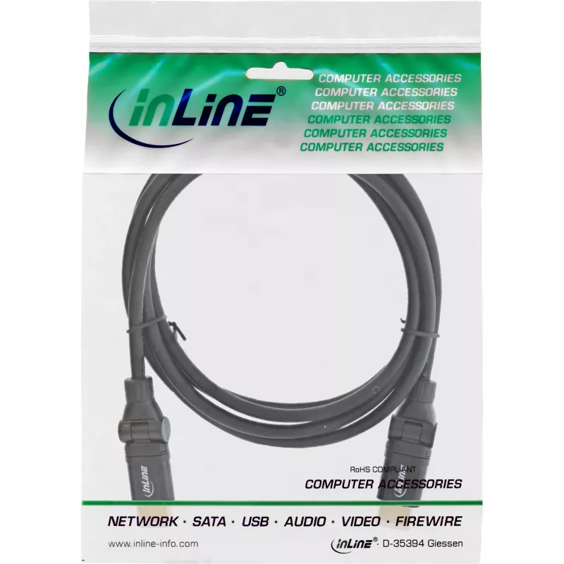 InLine High Speed HDMI rotating cable, w/Eth., AM/AM, black, gold. cont., 2m