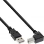 InLine USB 2.0 Cable down angled Type A male / B male, black, 1m