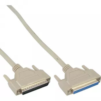 InLine serial extension cable molded DB37 male / female direct grey 1m