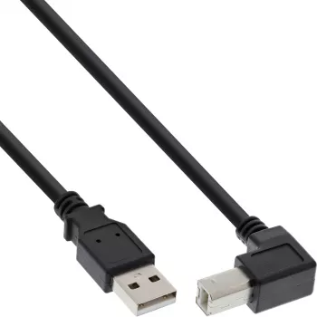 InLine USB 2.0 Cable down angled Type A male / B male, black, 0.5m
