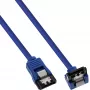 InLine SATA 6Gb/s Round Cable blue angled 90° with latches 0.5m