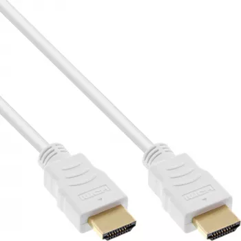 InLine High Speed HDMI Cable with Ethernet, M/M, white, golden contacts, 3m