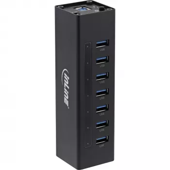 InLine USB 3.0 Hub, 7 port, aluminium case, with 2.5A power supply