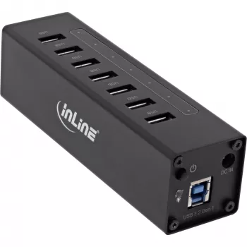 InLine USB 3.0 Hub, 7 port, aluminium case, with 2.5A power supply