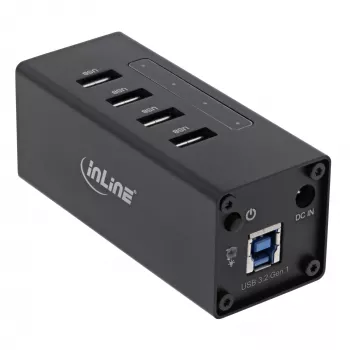 InLine USB 3.0 Hub, 4 port, aluminium case, with 2.5A power supply