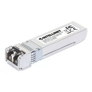Intellinet Transceiver Module Optical, 10 Gigabit Fiber SFP+, 10GBase-SR (LC) Multi-Mode Port, 300m, Wavelength 850nm, Ethernet, Fibre, HPE Compliant, Equivalent to HPE J9150A / J9150D / JD092A / JD092B, Three Year Warranty