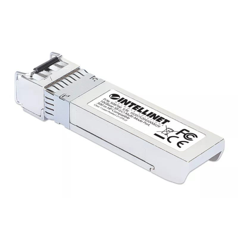 Intellinet Transceiver Module Optical, 10 Gigabit Fiber SFP+, 10GBase-SR (LC) Multi-Mode Port, 300m, Wavelength 850nm, Ethernet, Fibre, HPE Compliant, Equivalent to HPE J9150A / J9150D / JD092A / JD092B, Three Year Warranty