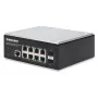 Intellinet Industrial 8-Port Gigabit Ethernet PoE+ Layer 2+ Web-Managed Switch with 2 SFP Ports IEEE 802.3at/af (PoE+/PoE) Compliant, PoE Power Budget up to 240 W, Layer 2+/Layer 3 Lite, IP30-Rated Metal Housing, Self-Healing Network, Endspan, DIN-Rail Mount