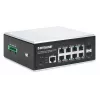 Intellinet Industrial 8-Port Gigabit Ethernet PoE+ Layer 2+ Web-Managed Switch with 2 SFP Ports IEEE 802.3at/af (PoE+/PoE) Compliant, PoE Power Budget up to 240 W, Layer 2+/Layer 3 Lite, IP30-Rated Metal Housing, Self-Healing Network, Endspan, DIN-Rail Mount