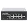Intellinet Industrial 8-Port Gigabit Ethernet PoE+ Layer 2+ Web-Managed Switch with 2 SFP Ports IEEE 802.3at/af (PoE+/PoE) Compliant, PoE Power Budget up to 240 W, Layer 2+/Layer 3 Lite, IP30-Rated Metal Housing, Self-Healing Network, Endspan, DIN-Rail Mount