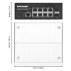 Intellinet Industrial 8-Port Gigabit Ethernet PoE+ Layer 2+ Web-Managed Switch with 2 SFP Ports IEEE 802.3at/af (PoE+/PoE) Compliant, PoE Power Budget up to 240 W, Layer 2+/Layer 3 Lite, IP30-Rated Metal Housing, Self-Healing Network, Endspan, DIN-Rail Mount