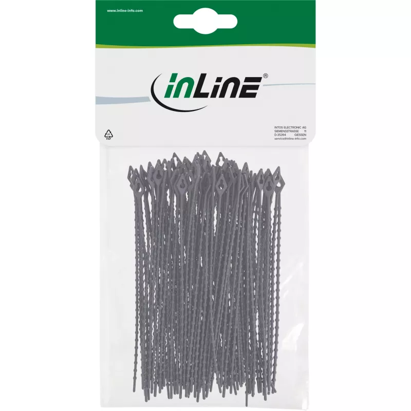 Cable ties InLine 150 mm black, pack of 100 – fastening straps for cables