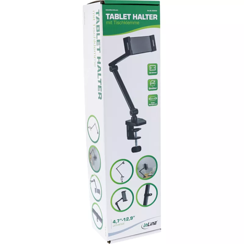 Tablet Holder InLine 55721S Black Clamp Up to 12.9 inches