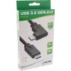 InLine USB 3.2 Gen.2 cable, USB-C male/male angled, black, 1.5m