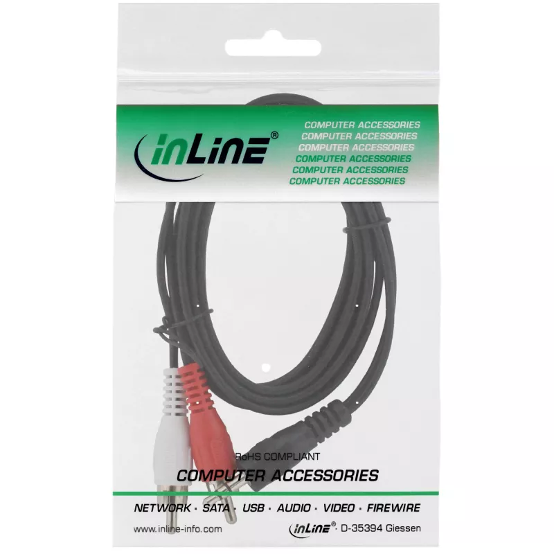 InLine Audio cable 2x RCA male / 3.5mm Stereo male 7m