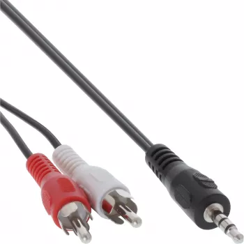 Audio cable 2x RCA male / 3.5mm Stereo male 1m InLine 89944L