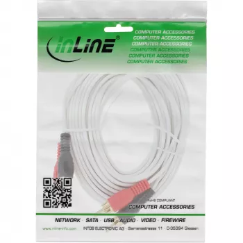 InLine RCA Cable 2x RCA male / male gold plated 7m, Male, 2 x RCA, Male, 7 m, White