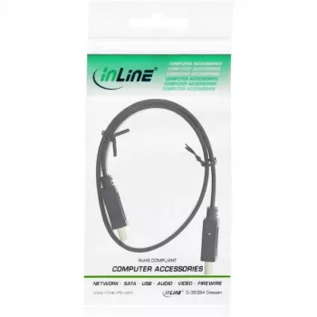 InLine HDMI Flat Cable High Speed Cable with Ethernet gold plated black 0.5m