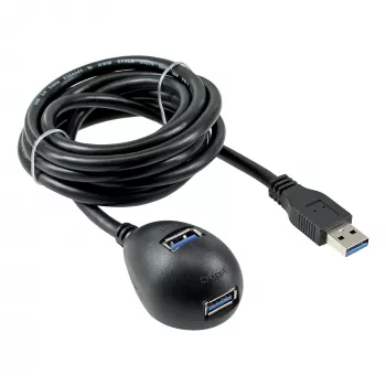 InLine USB 3.2 Gen.1 Cable USB Type A M / A F + Power, with Stand, black, 3m