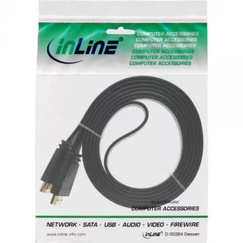 InLine HDMI Flat Cable High Speed Cable with Ethernet gold plated black 7.5m