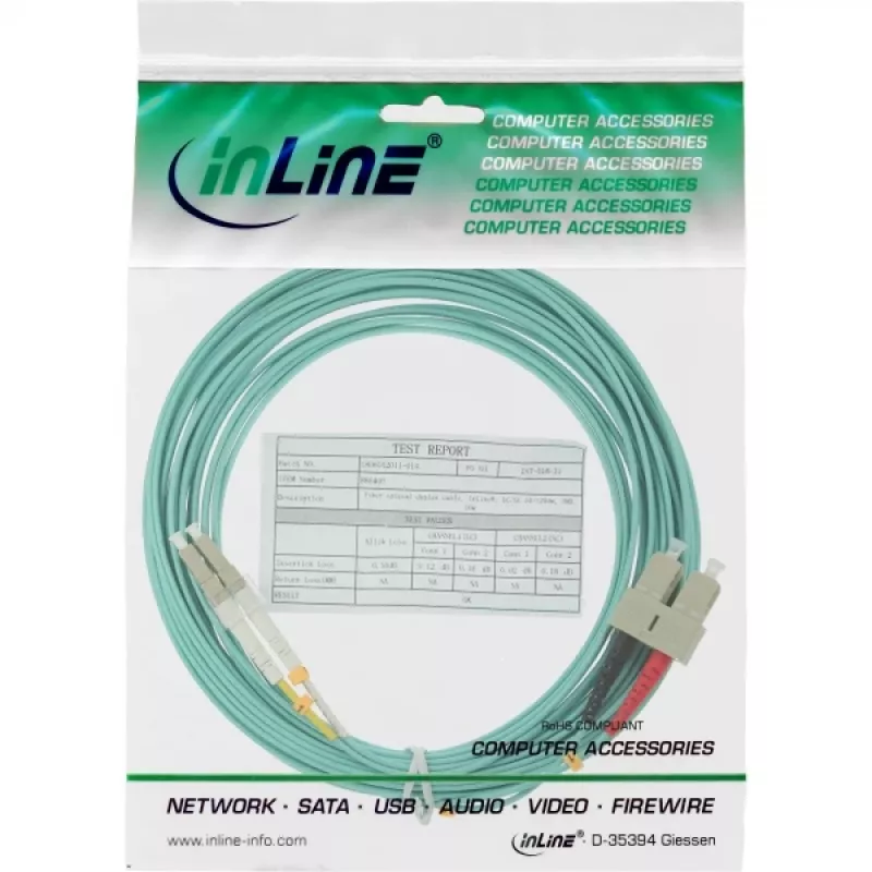 Fiber Optical Duplex Cable LC/SC InLine 88642O 50/125µm OM3 2m