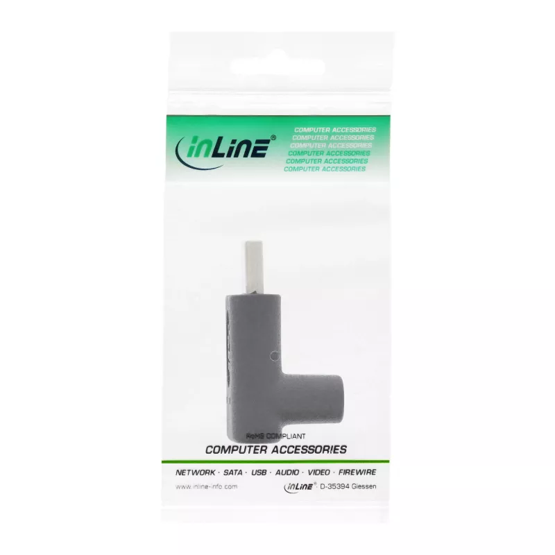 USB 3.2 Gen.2 Adapter InLine 35807 USB-C male to C female up/down angled