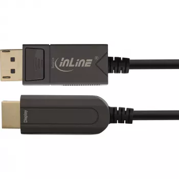 InLine DisplayPort to HDMI AOC converter cable, 4K/60Hz, black, 25m