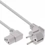 InLine Power cable, CEE 7/7 angled / 3pin IEC C13 angled, grey, 0.5m