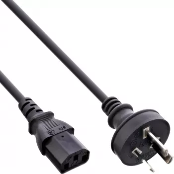 InLine power cable, Australia to 3pin IEC C13 male, 0.5m